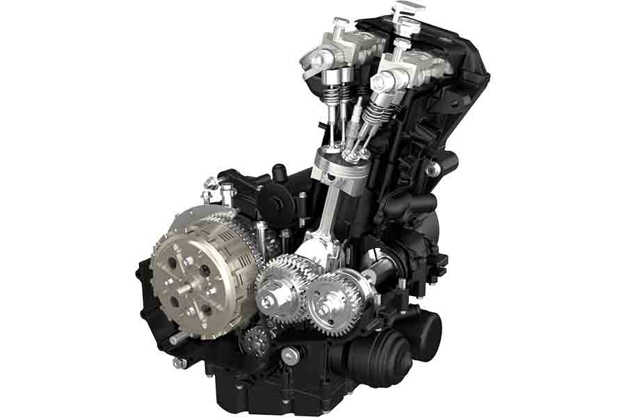 Plent of power from the TRK's 499cc, liquid-cooled,DOHC,4-valve,fuel-injection,electric-start engine